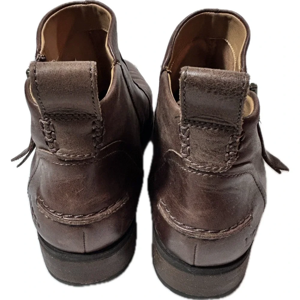 UGG Aureo 1098314 Women's 10 Brown Leather Side Zip Ankle Boots Booties